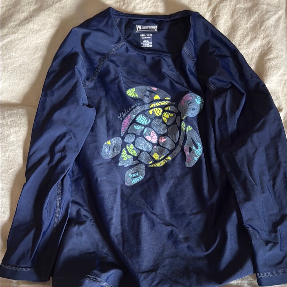 Navy Long Sleeve rashguard with Turtle Design